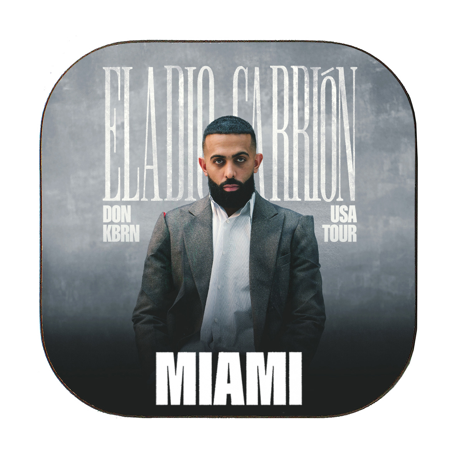 Eladio Carrion Hardboard & Fiberglass Coaster.