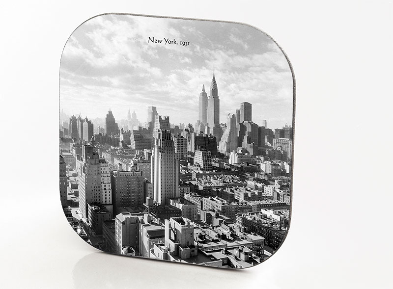 New York Hardboard & Fiberglass Coaster Airview. New York. 1931