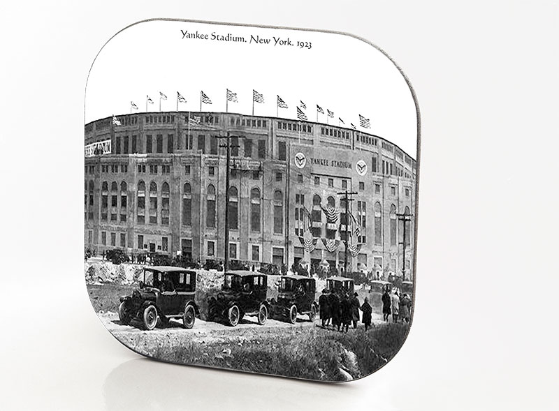 New York Hardboard & Fiberglass Coaster Baseball Yankee Stadium Opening Day. New York. 1923