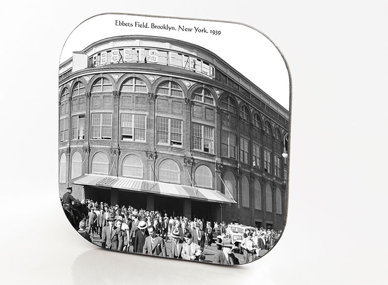 New York Hardboard & Fiberglass Coaster Baseball Ebbets Field Brooklyn. New York. 1939