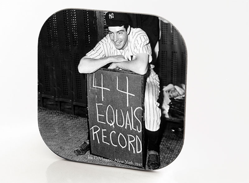New York Hardboard & Fiberglass Coaster Baseball Joe DiMaggio. New York. 1941