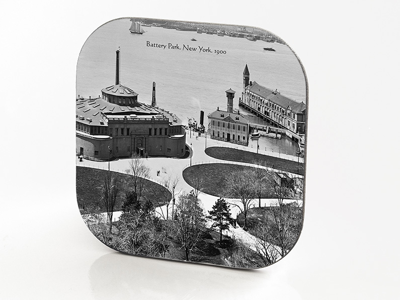 New York Hardboard & Fiberglass Coaster Battery Park. New York. 1901