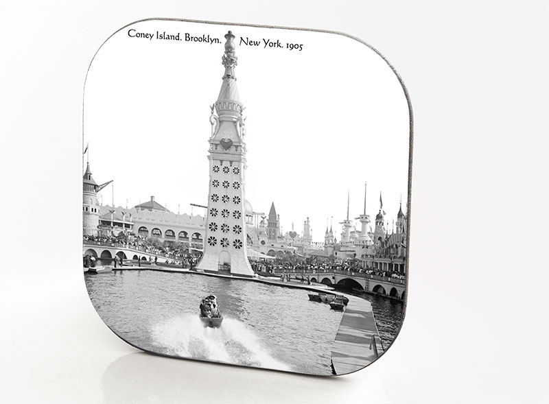 New York Hardboard & Fiberglass Coaster Brooklyn Coney Island. New York. 1905