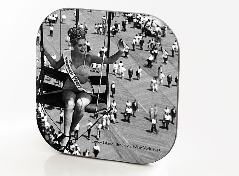New York Hardboard & Fiberglass Coaster Brooklyn Coney Island. New York. 1947