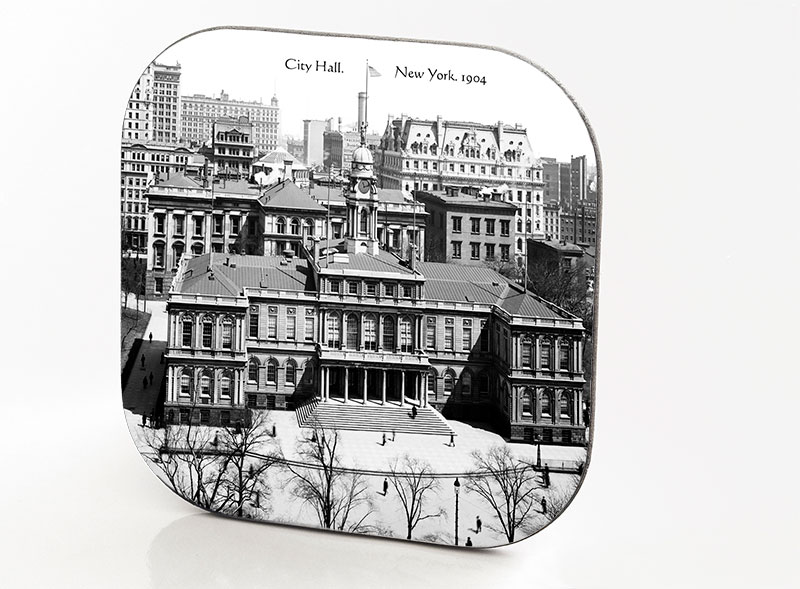 New York Hardboard & Fiberglass Coaster. City Hall. New York. 1904