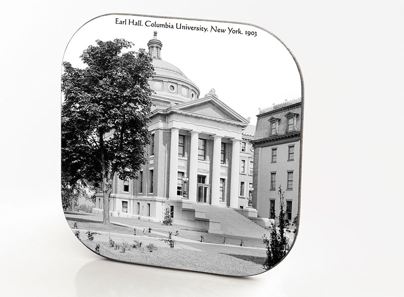 New York Hardboard & Fiberglass Coaster Columbia University. Earl Hall. New York. 1903