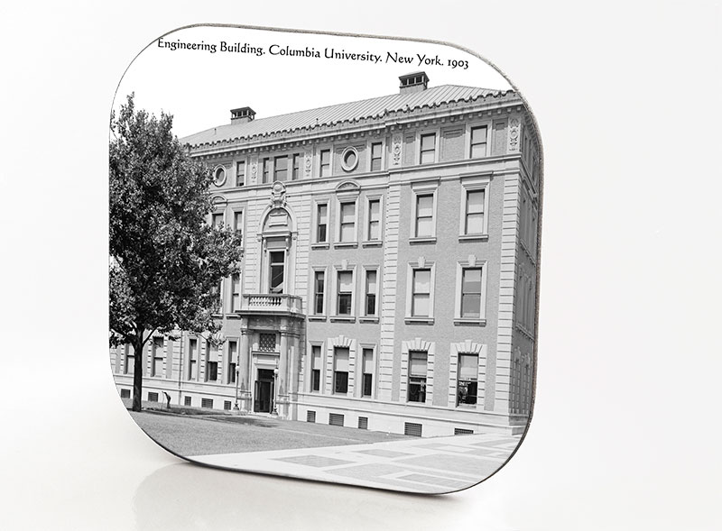 New York Hardboard & Fiberglass Coaster Columbia University. Engineering Building. New York. 1902