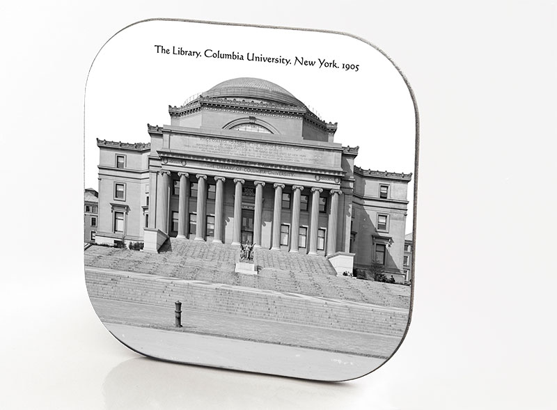 New York Hardboard & Fiberglass Coaster Columbia University. The Library. New York. 1905