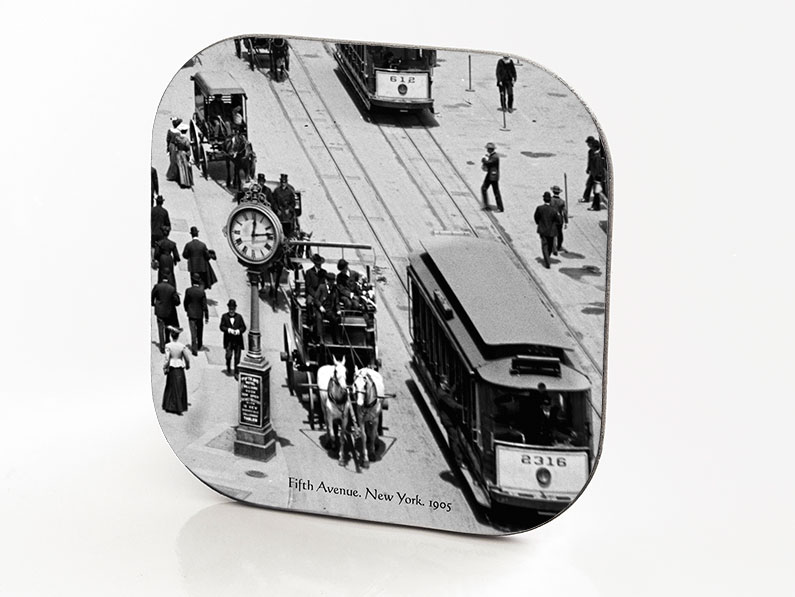 New York Hardboard & Fiberglass Coaster Fifth Avenue & 26th Street. New York. 1905