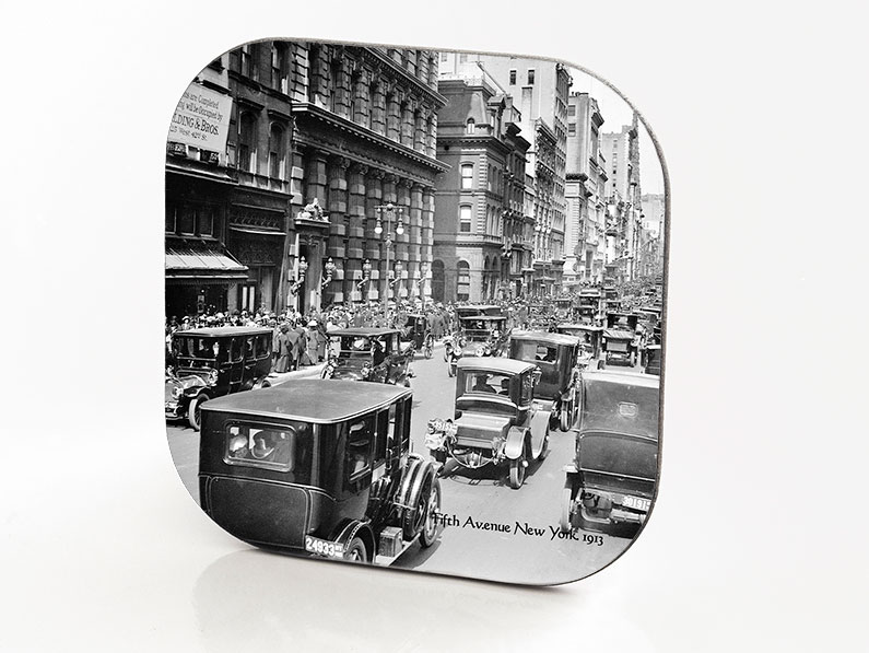 New York Hardboard & Fiberglass Coaster Fifth Avenue. New York. 1913