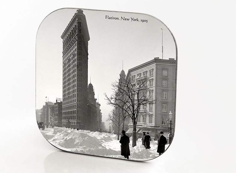 New York Hardboard & Fiberglass Coaster Flatiron Winter. New York. 1905