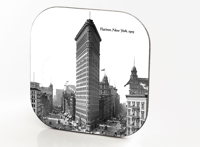 New York Hardboard & Fiberglass Coaster Flatiron. New York. 1905