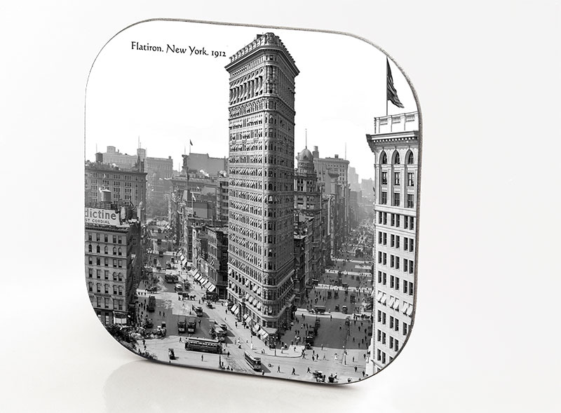 New York Hardboard & Fiberglass Coaster Flatiron. New York. 1912