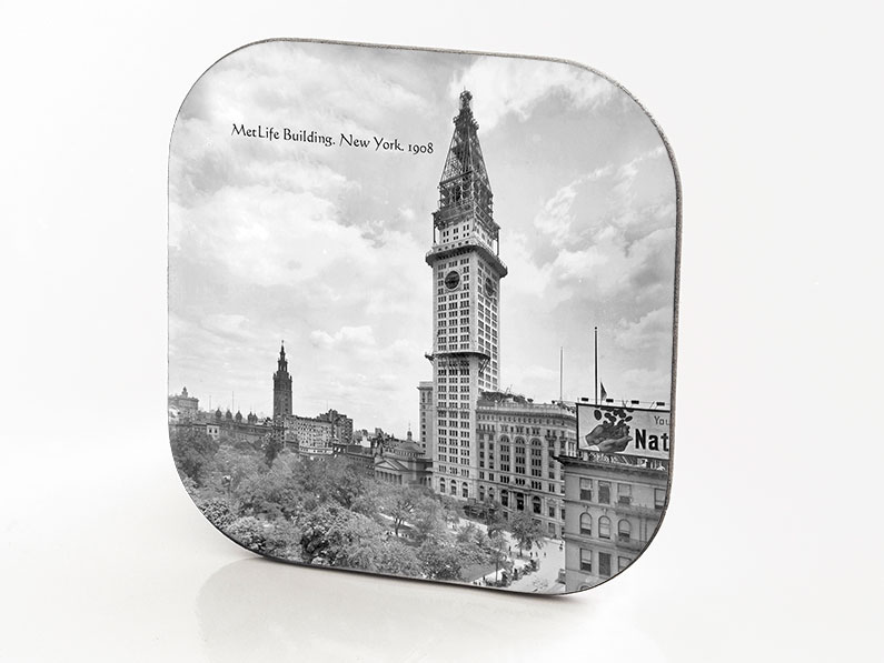 New York Hardboard & Fiberglass Coaster MetLife Tower. New York. 1908