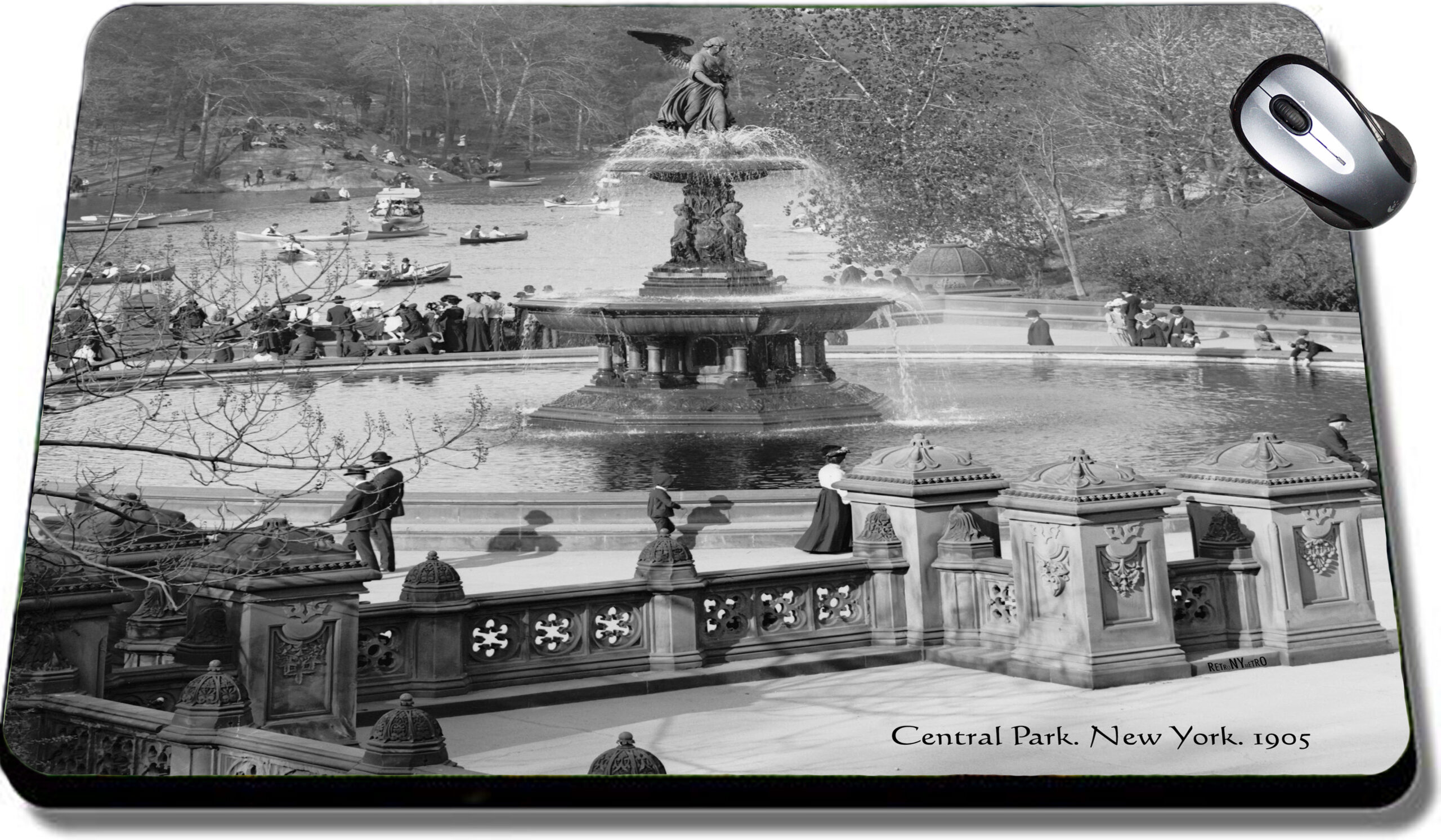 Mouse Pad Central Park & Bethesda Fountain. New York. 1905