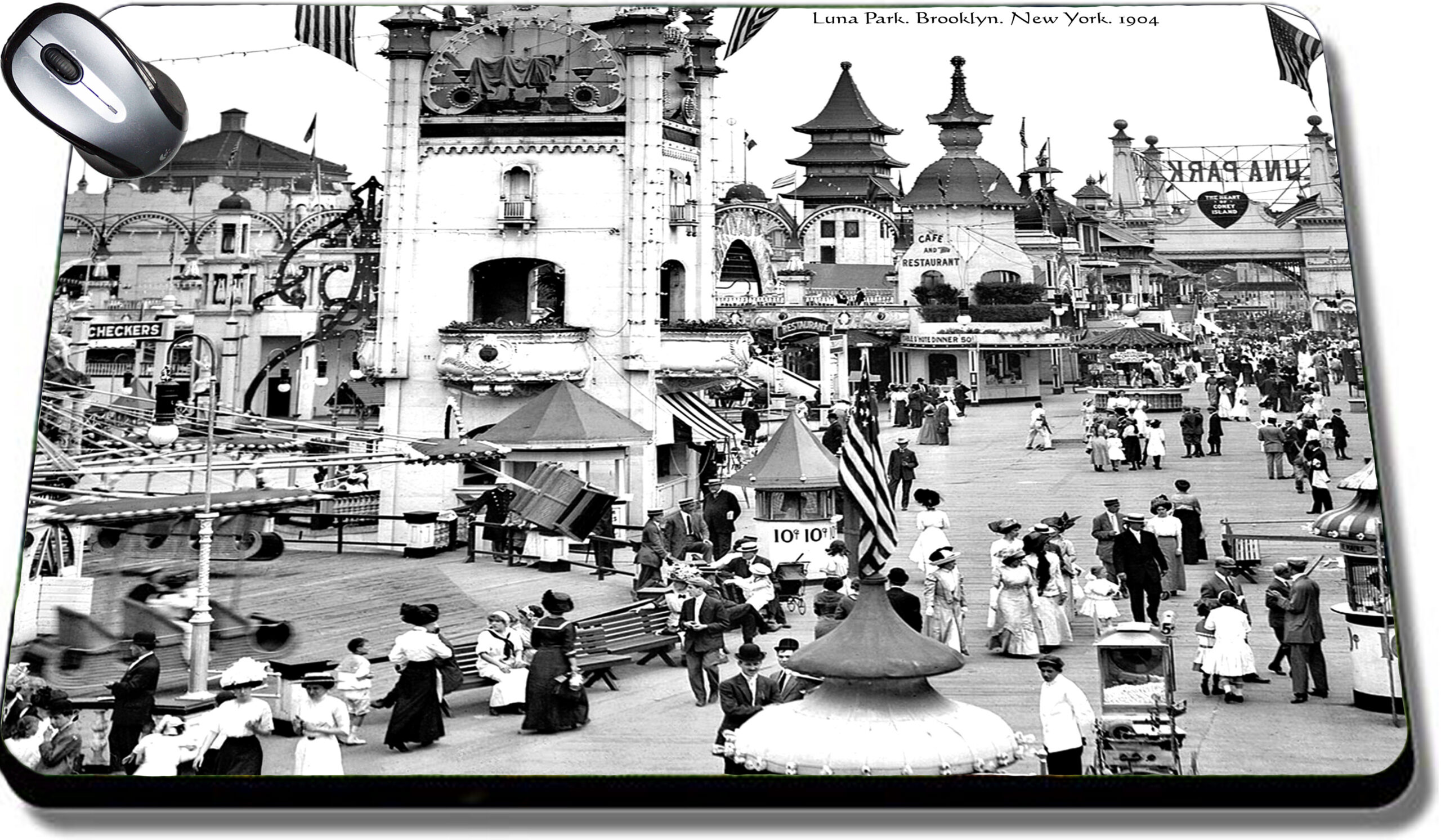 Mouse Pad Coney Island Luna Park. Brooklyn. New York. 1904