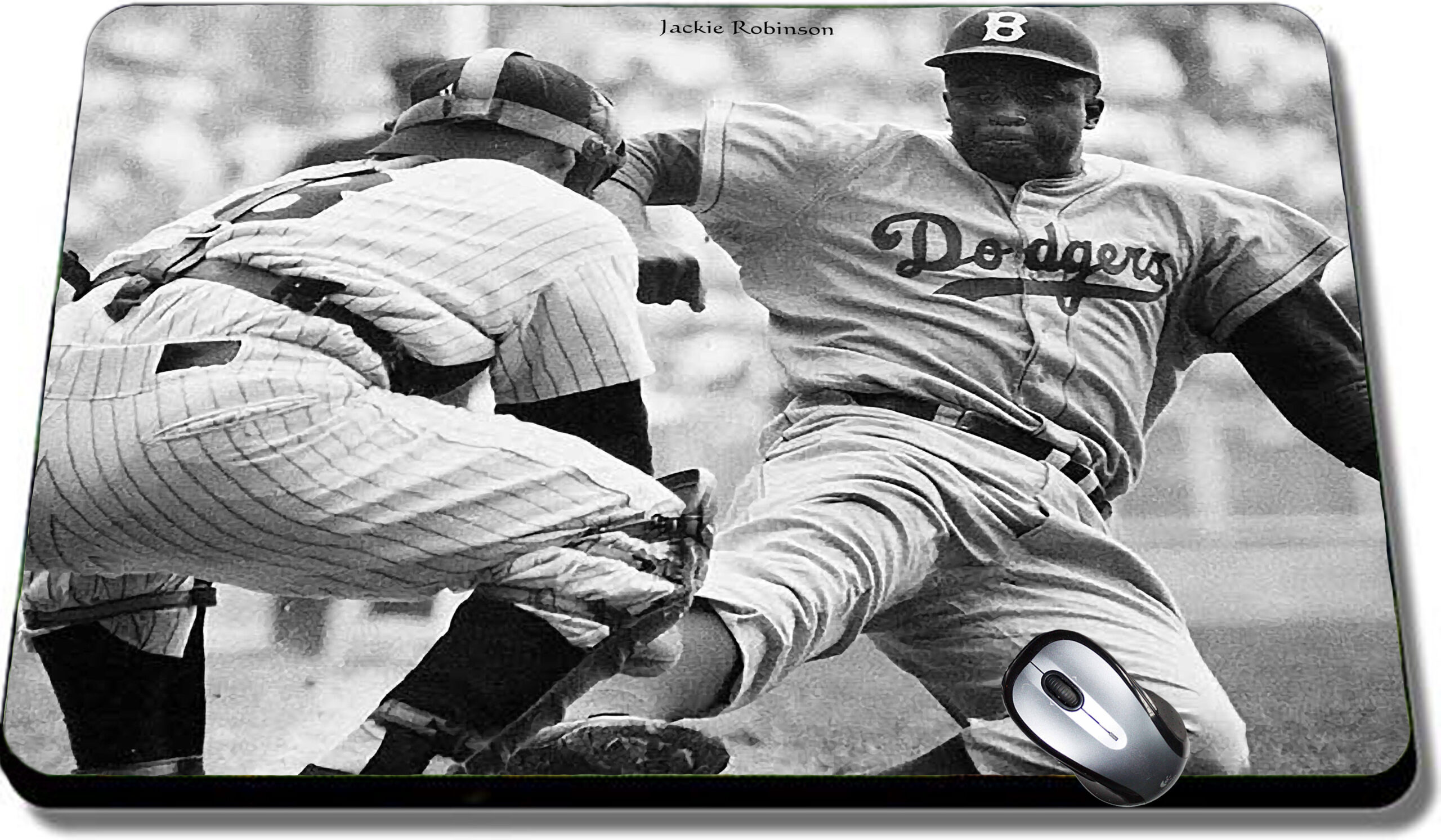 Mouse Pad Jackie Robinson and Yogi Berra. New York. 1954