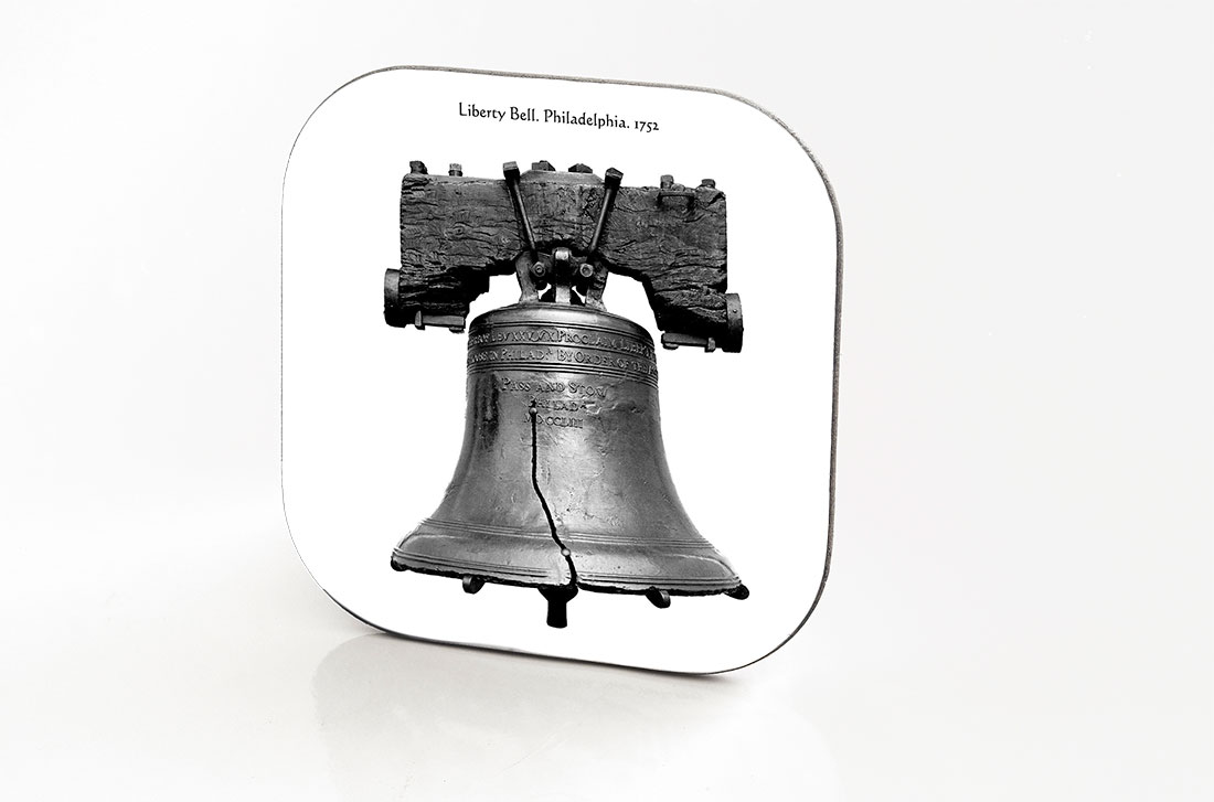 Philadelphia. Hardboard & Fiberglass Coaster. Liberty Bell. 1752