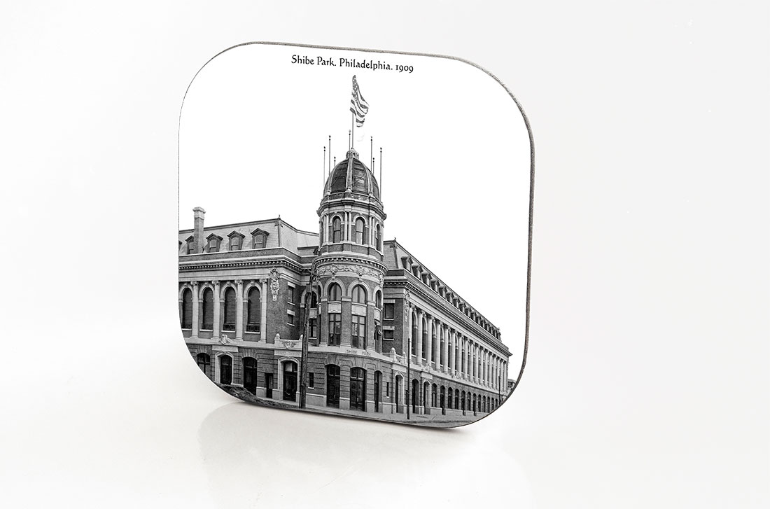 Philadelphia. Hardboard & Fiberglass Coaster. Shibe Park. 1909