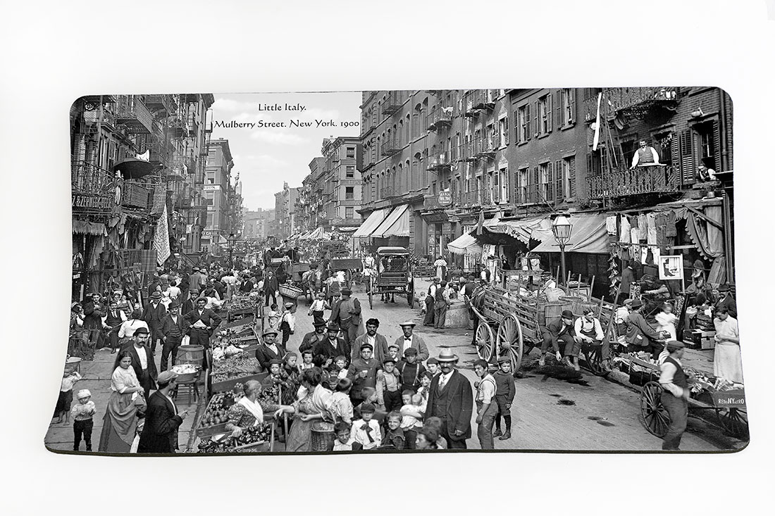 New York Placemat. Little Italy. Mulberry Street. New York. 1900