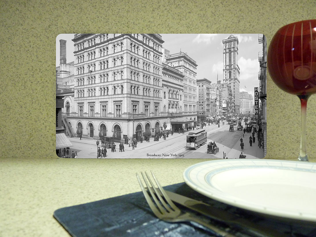 New York Placemat. Broadway. New York. 1905