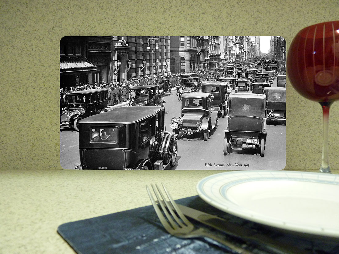 New York Placemat. Fifth Avenue. New York. 1913