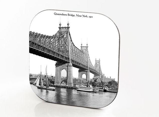 New York Hardboard & Fiberglass Coaster Bridges Collection: Quensboro Bridge. New York. 1911
