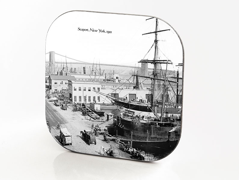New York Hardboard & Fiberglass Coaster Seaport. New York. 1901