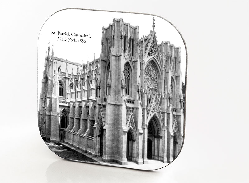 New York Hardboard & Fiberglass Coaster St. Patrick's Cathedral. New York. 1880