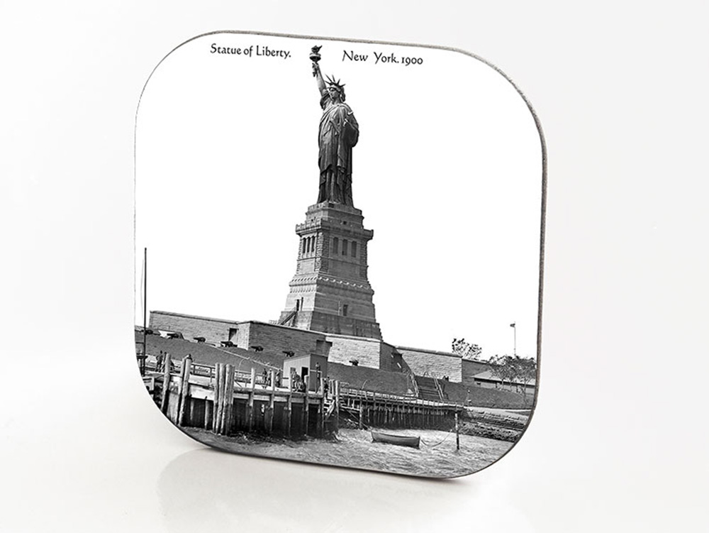 New York Hardboard & Fiberglass Coaster Statue of Liberty. New York. 1900
