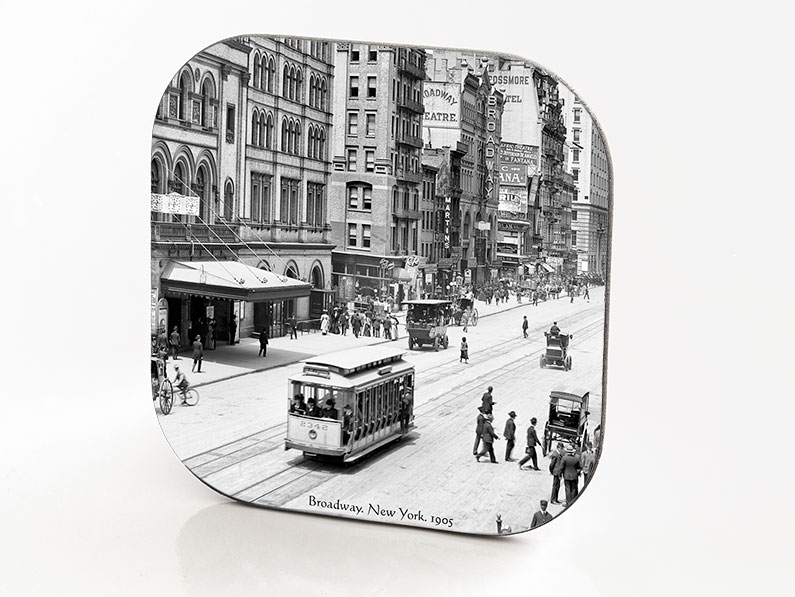 New York Hardboard & Fiberglass Coaster Broadway. New York. 1905