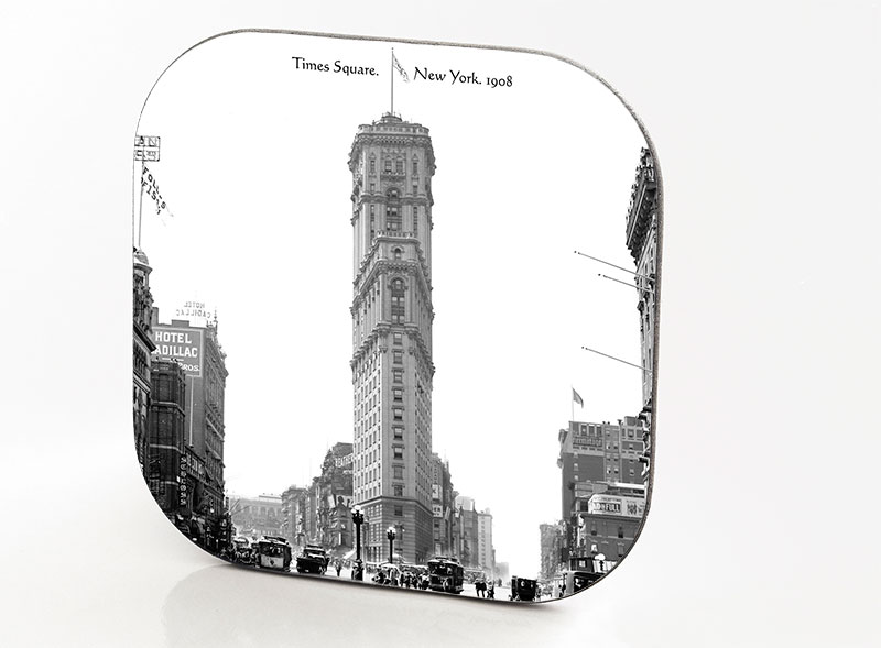 New York Hardboard & Fiberglass Coaster Times Square. New York. 1908