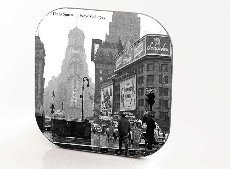 New York Hardboard & Fiberglass Coaster Times Square. New York. 1943