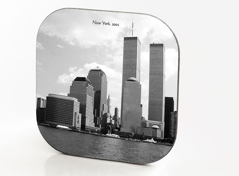New York Hardboard & Fiberglass Coaster Twin Towers. New York. 2001
