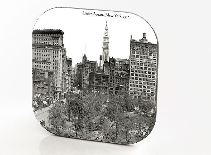 New York Hardboard & Fiberglass Coaster Union Square. New York. 1910