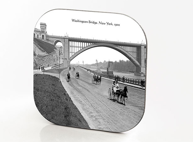 New York Hardboard & Fiberglass Coaster Bridges Collection: Washington Bridge. New York. 1900