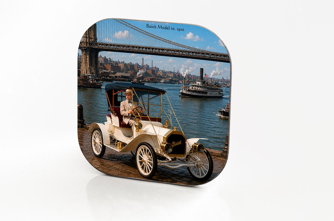 Hardboard & Fiberglass Coaster Buick Model 10.1910